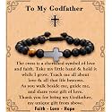 MFTRADING Cross Bracelet for Men Christian Gifts for Son Grandson Brother Husband Dad Man Godfather Religious Baptism Jewelry Birthday Retirement Gifts Beaded Bracelet