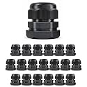 MGI SpeedWare 1" NPT Strain Relief Nylon Cord Grip Cable Glands, Black Plastic Grommet 20-Pack