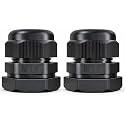 MGI SpeedWare 1" NPT Strain Relief Nylon Cord Grip Cable Glands, Black Plastic Grommet 2-Pack