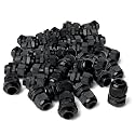 MGI SpeedWare 1/4" NPT Strain Relief Nylon Cord Grip Cable Glands, Black Plastic Grommet 100-Pack
