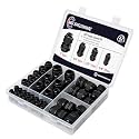 MGI SpeedWare 42 pcs NPT Strain Relief Nylon Cord Grip Cable Glands Assorted Kit, Black Plastic Grommet 1/4" 1/2" 3/4" and 1"