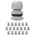 MGI SpeedWare Strain Relief Nylon Cord Grip Cable Glands, 20-Pack White (1/2" NPT)