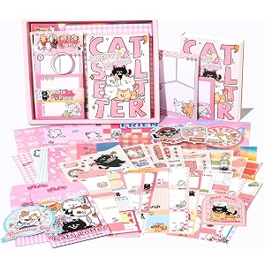 mgnlr vintage aesthetic scrapbook kit346pcs scrapbooking supplies kit with bullet junk journalstationerya6 grid notebook journaling gift for girl cat39s letter