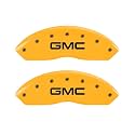 MGP Brake Caliper Covers Compatible with 2015-2020 GMC Canyon (Requires 18"+ Wheels) Powder-Coated Finish, 4 PCS Front and Rear - Yellow, GMC Engraving