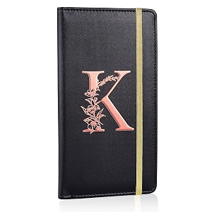 mhjy checkbook covers for personal checkbook rfid blocking checkbook holder alphabet checkbook cover for duplicate checks black k k