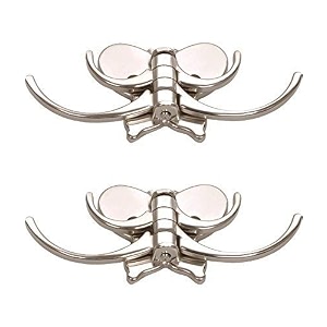 mhs butterfly shape robe bathroom wall hook towel coat holder hanger silver set of 2 pieces with screws