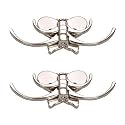 MHS Butterfly Shape Robe Bathroom Wall Hook Towel Coat Holder Hanger Silver Set of 2 Pieces With Screws