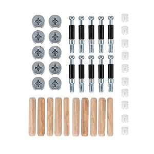 mhs furniture connecting minifix cam and pin with wooden dowel pins  complete modular panel joint fastener for bed cupboard amp woodworking pack of 10 set