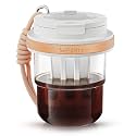 MHW-3BOMBER Cold Brew Coffee Maker Crossbody Portable 18oz - Iced Coffee Mug Tea Brewer Pitcher with Filter - Travel Coffee Tumbler for Gifts Car Office Gym, Pink M5770P-OS