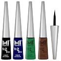 MI Fashion Quick Dry Liquid Combo of 4 Pcs Water Resistent Cruelty Free High Shine Long Stay - Black, Navy Blue, Shimmer Green, Shimmer Brown