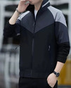 Mia Fashion Men Colorblock Casual Jacket