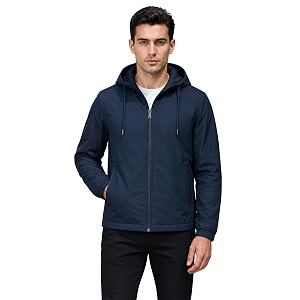 MIA FASHION Mens Hooded Waterproof Rain Jacket