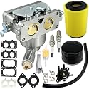 MIA11461 Carburetor with Air Oil Filter for John Deere D125 D130 D140 D170 LA155 LA165 LA175 X130R X140 X165 Z235 Z245 Z255 Z425 Zero Turn Mower, Replaces Nikki 795967 V-Twin 22HP-27HP Engine