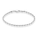 Miabella 925 Sterling Silver Italian 2mm, 3mm Rope Anklet for Women & Men
