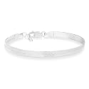Miabella Italian 925 Sterling Silver, 18K Gold Plated Herringbone Bracelet