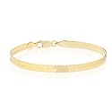 Miabella Italian 925 Sterling Silver, 18K Gold Plated Herringbone Bracelet