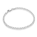 Miabella Italian Sterling Silver 3mm Mariner Link Chain Bracelet
