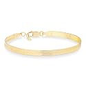 Miabella Italian 925 Sterling Silver, 18K Gold Plated Herringbone Bracelet