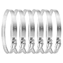 MIAHART 4 inch Hose Clamp Adjustable 304 Stainless Steel Duct Clamps 6 Pack Worm Gear Adjustable 91mm-114mm Pipe Clamp Worm Drive Clamp for Automotive Mechanical Agriculture