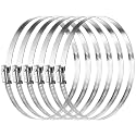 MIAHART 6 inch Hose Clamp Adjustable 304 Stainless Steel Duct Clamps Worm Gear Adjustable 141mm-165mm Hose Clamp (Pack of 6)