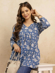 Mialo fashion Floral Print Viscose Rayon Flared