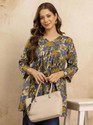 Mialo fashion Floral Print Viscose Rayon Flared