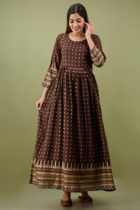 mialo fashion women gown brown maxifull length dress