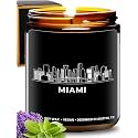 Miami Candle, Thoughtful Miami Skyline and City Gifts for Men & Women, Unique Souvenirs & Gift Ideas for Her, Best Sentimental Gift for Moving Away, Ideal for Birthday, Christmas, Special Occasions