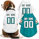 Miami Dog Clothes Jersey Style Custom Pet T Shirt with Personalized Name Number for Small Medium Large Dogs