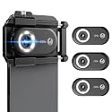 MIAO LAB 100X/150X/200X Phone Microscope Lens, Phone Camera Micro Lens with Universal Clip/LED Light/CPL, Mini Pocket Microscope Attachment for Most Smartphone 3-in-1 Phone Microscope Lens Kit