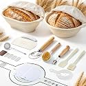 MIAOW Sourdough Starter Kit, Silicone Banneton Bread Proofing Basket