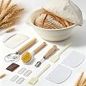 MIAOW Sourdough Starter Kit, Silicone Banneton Bread Proofing Basket