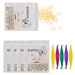 orthodontic elastic rubber bands and placers 500 pcs dental rubber traction bands 5 pcs elastic placer for braces 1434fox