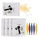 Orthodontic Elastic Rubber Bands and Placers, 500 Pcs Dental Rubber Traction Bands, 5 Pcs Elastic Placer for Braces (5/16",Penguin)