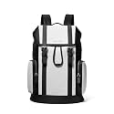 Michael Kors Men's City Buckle Backpack, Gunmetal-Hardware/Signature/Bright White