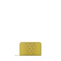 Michael Kors Women's Jet Set Small Zip Around Card Case, Gold-Tone Hardware/MK Signature Semi Lux/Chartreuse