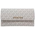 Michael Michael Kors Womens Jet Set Travel Large Trifold Leather Wallet (Vanilla)