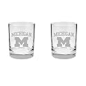 Michigan Wolverines 2-Sided Satin Finish Rock Glass Set of 2 14oz