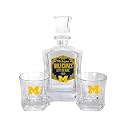 Michigan Wolverines Decanter Set with Two Rocks Glasses 25oz