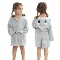 MICHLEY Girls Boys Robe Cotton Towel Baby Dinosaur Style Hooded Bathrobe