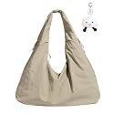 Micmores Tote Bag Slouchy Hobo Bag for Women Nylon Handbag Solid Color Draped Shoulder Bag Large Underarm Purse