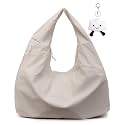 Micmores Tote Bag Slouchy Hobo Bag for Women Nylon Handbag Solid Color Draped Shoulder Bag Large Underarm Purse