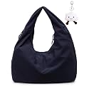 Micmores Tote Bag Slouchy Hobo Bag for Women Nylon Handbag Solid Color Draped Shoulder Bag Large Underarm Purse