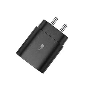 original 25 watt c-type super fast charger adapter compatible with samsung galaxy m53s20 fe a73 5g a53 5g  a33 5g only adapter - black