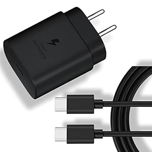 original 25w super fast adapter with type c to c cable compatible with samsung galaxy s21s21s21 ultras20s20s20 ultra m51m42f23 5gm53 5gm52 5gm33 black