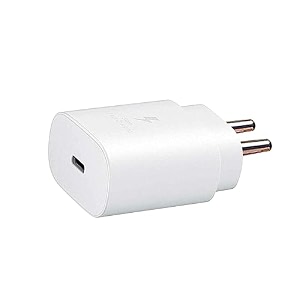original 25 watt usb type c super fast charger adapter compatible with samsung galaxy m53s20 fe a73 5g a53 5g  a33 5g only adapter - white