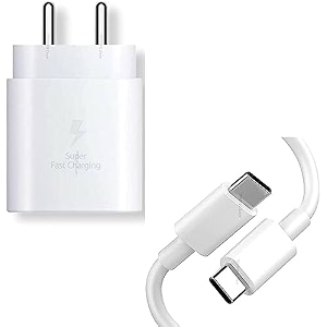original 25w c-type super fast charger adapter with cable set charger compatible with samsung m53s20 fe a73 5g a53 5g a33 5g s23 s23 s23ultras22 s22 s22 ultra adapter amp cable - white