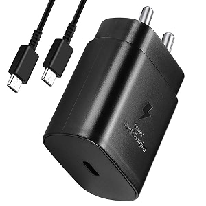 original 25 watt type c super fast charging adapter charger with c to c cable compatible with samsung galaxy a73 5g  a53  a33 5g  a23 5g m14 5ga14f14 m33f23 adapter cable black