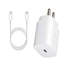 Original Charger 25Watt with Type C to C Compatible with Samsng S24/S24+/S24 Ultra Cellular Phone Fast Charger (Adapter &amp; Cable) (White)