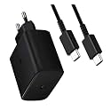 Original Charger 45Watt with Type C to C Compatible with Samsng S24/S24+/S24 Cellular Phone Ultra Fast Charger (Black)